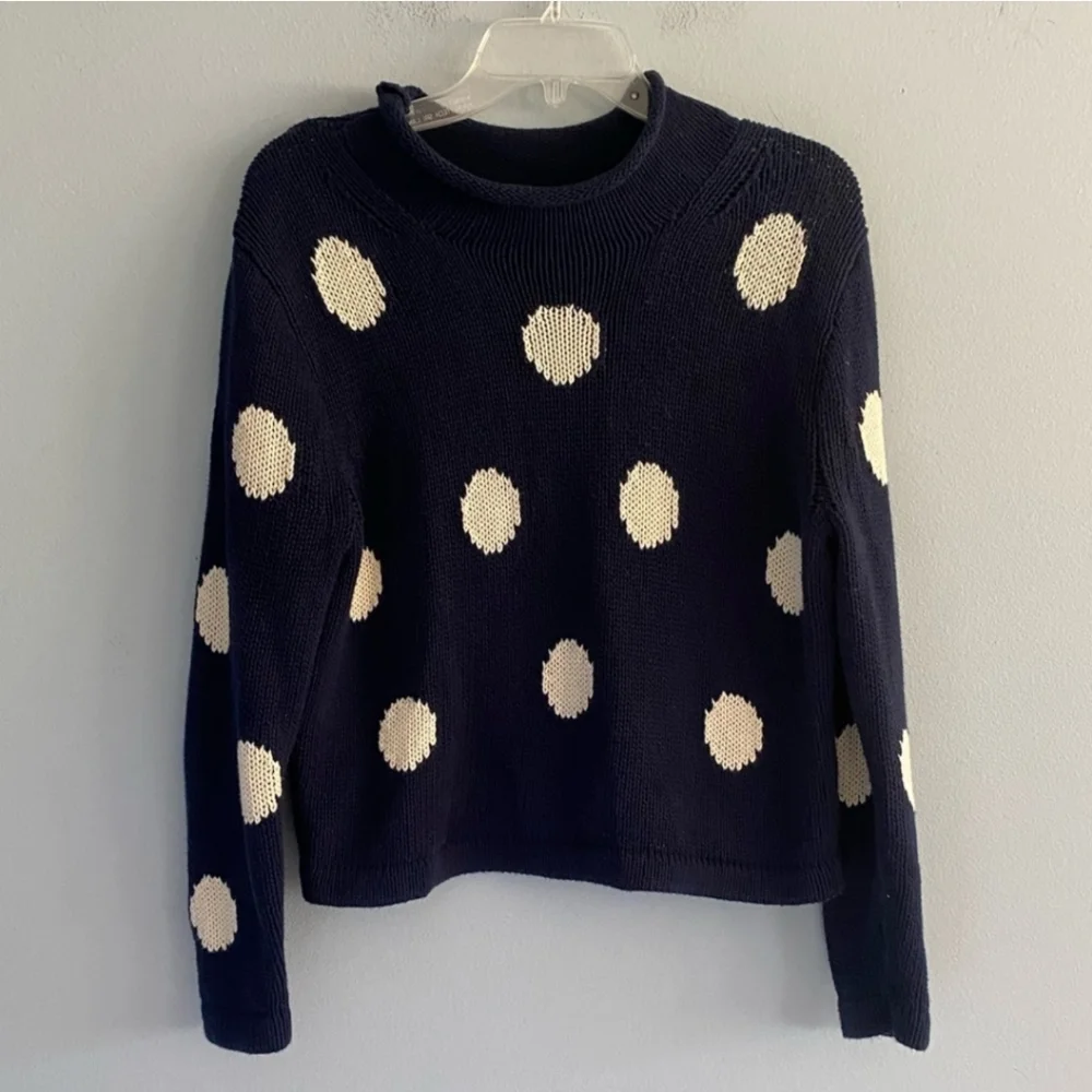 JCrew Vintage Cotton polka dot sweater- Small - Picture 3 of 7